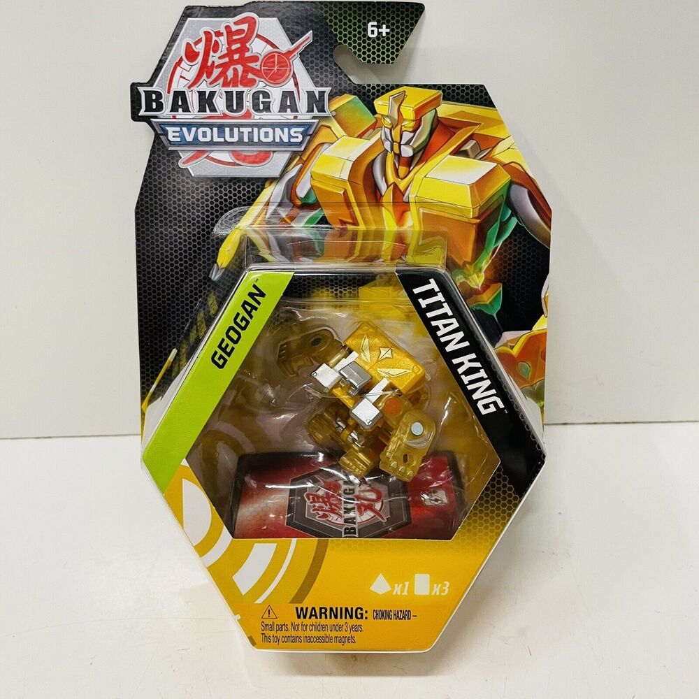 NEW Bakugan Evolutions Geogan Haos Gold Titan King Figure & Gate Card 2022
